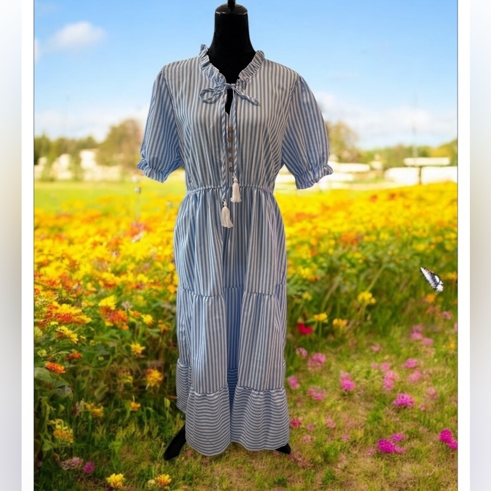 Blue Striped Women's Dress NWOT SHEIN
